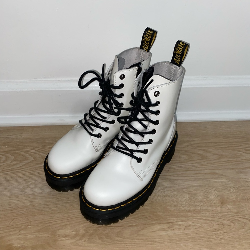 Dr. Martens Jadon Platform Boot - White Size 5
